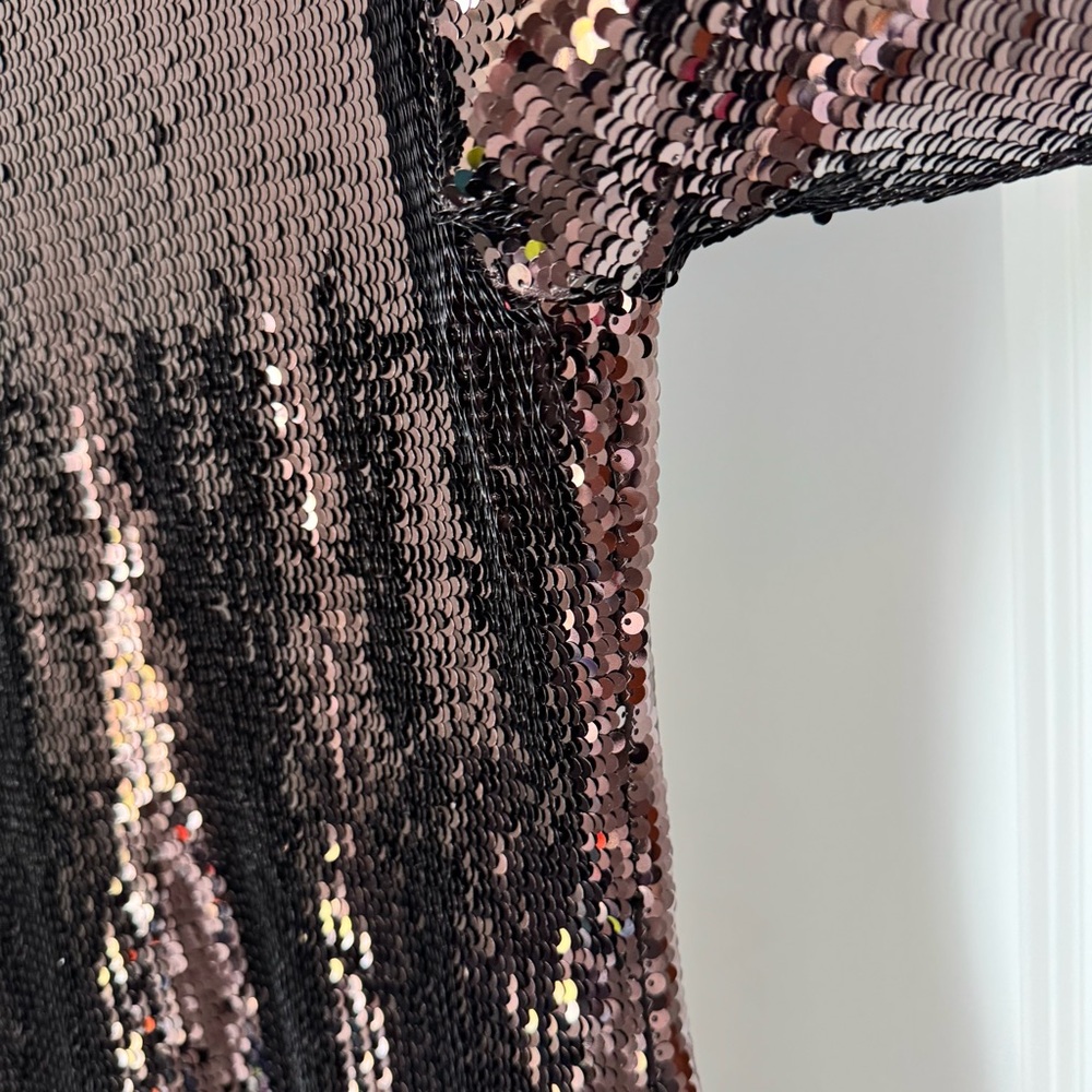 NWT Banana Republic Stretch Sequin Mini Dress Size Small Brown Party Fall Glam - Picture 11 of 16